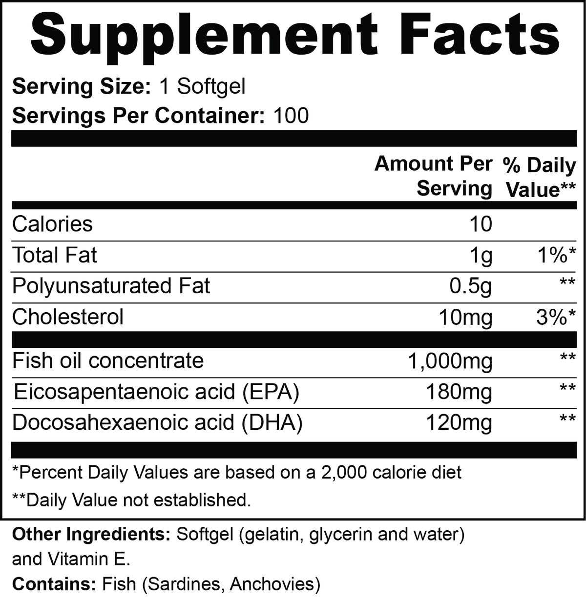 omega-3 EPA DHA supplement
